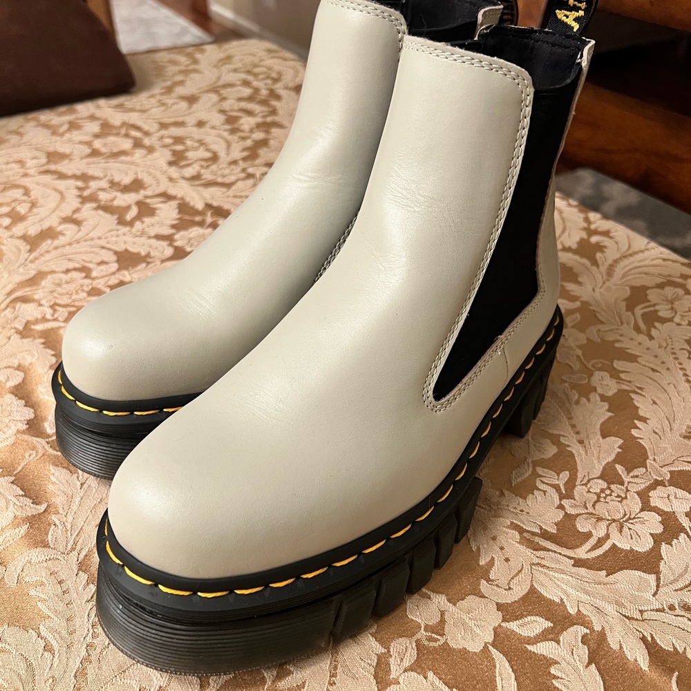 Dr. Martens White Chelsea Boots
